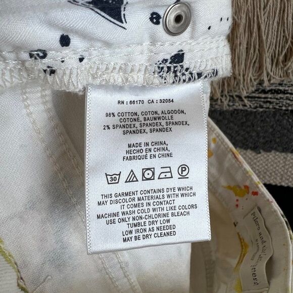 Anthropologie Pilcro High-Rise Bootcut Lemon Grove Print White Jeans Size 26 - Picture 10 of 10